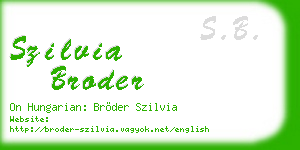 szilvia broder business card